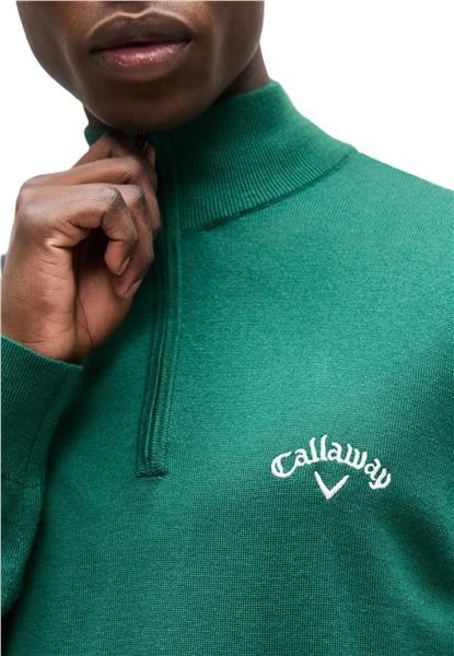 Callaway 1/4 Zip Mock Herren Pullover, deep galapagos green