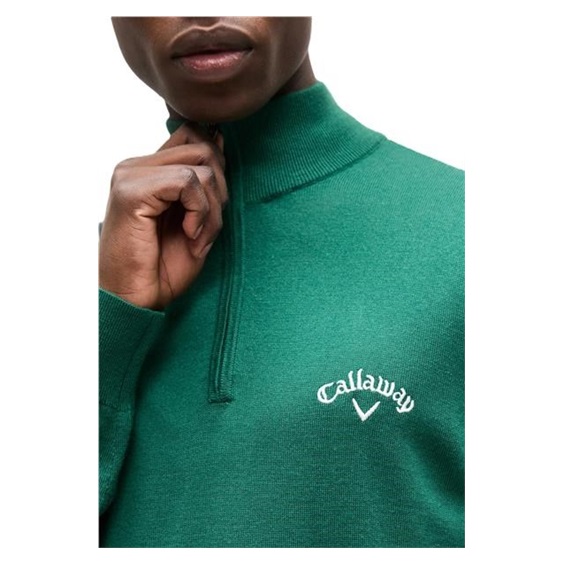 Callaway 1/4 Zip Mock Herren Pullover, deep galapagos green