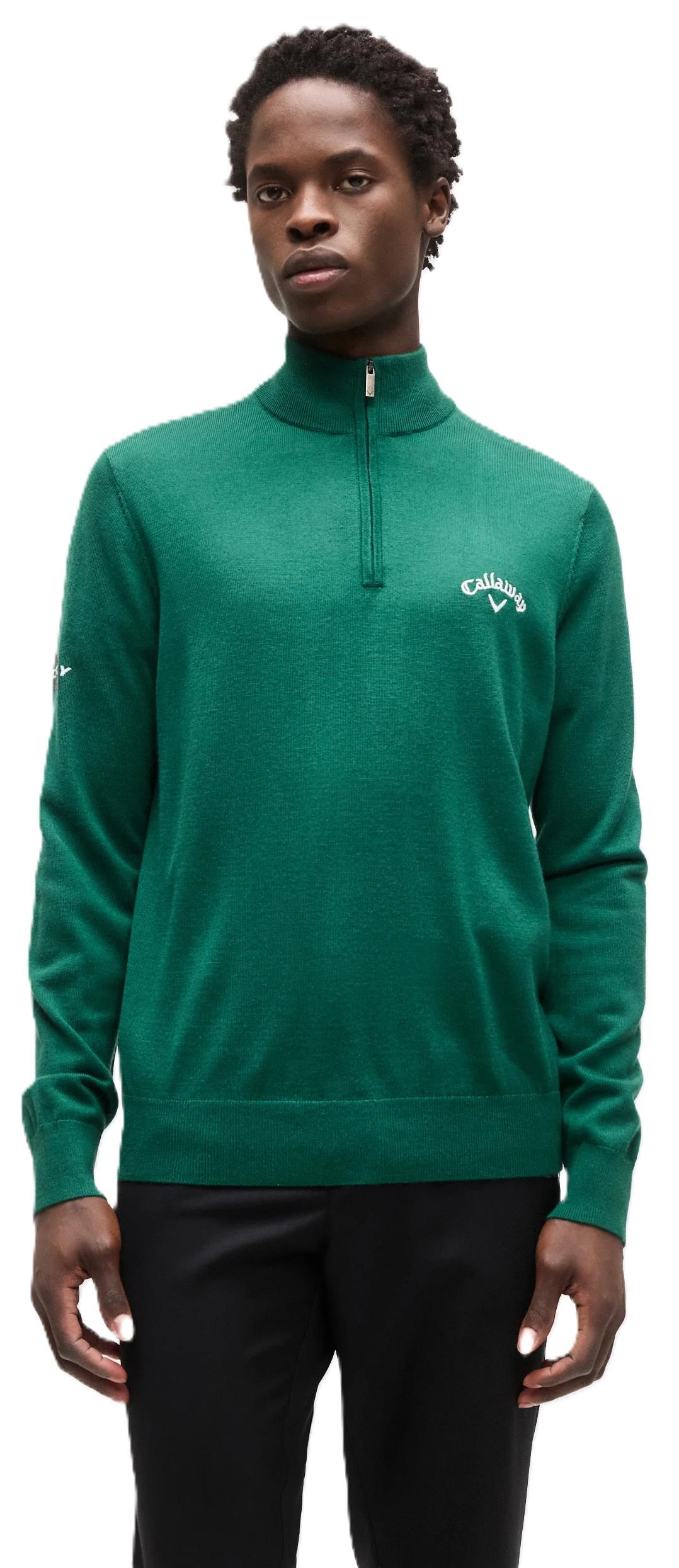 Callaway 1/4 Zip Mock Herren Pullover, deep galapagos green