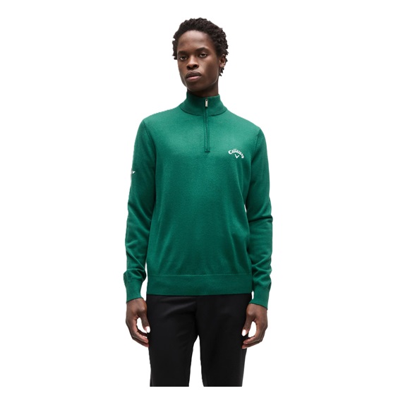 Callaway 1/4 Zip Mock Herren Pullover, deep galapagos green