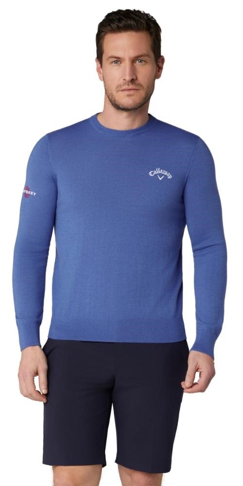 Callaway Crew Neck Merino Mix Herren Pullover, blau