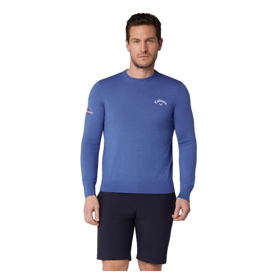 Callaway Crew Neck Merino Mix Herren Pullover, blau