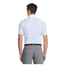 Callaway Sailboat Sunset Geo Print Herren Poloshirt, bright white