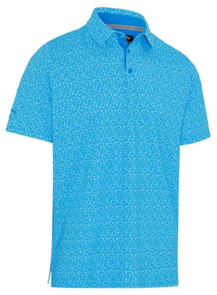 Callaway Tile Gingham Print Herren Poloshirt, brilliant blue