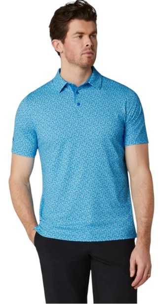 Callaway Tile Gingham Print Herren Poloshirt, brilliant blue