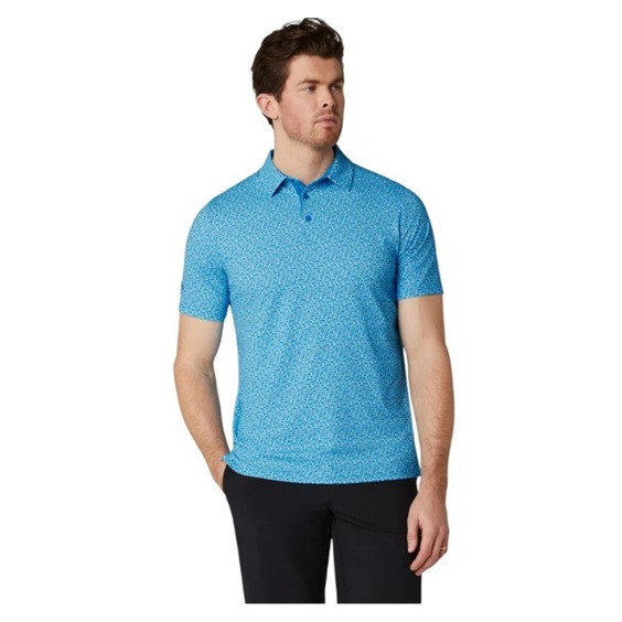 Callaway Tile Gingham Print Herren Poloshirt, brilliant blue