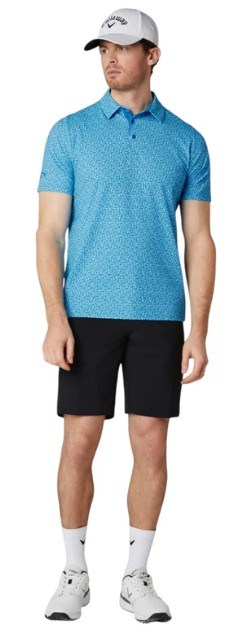 Callaway Tile Gingham Print Herren Poloshirt, brilliant blue