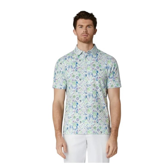 Callaway Nautical Conversational Print Herren Poloshirt, bright white