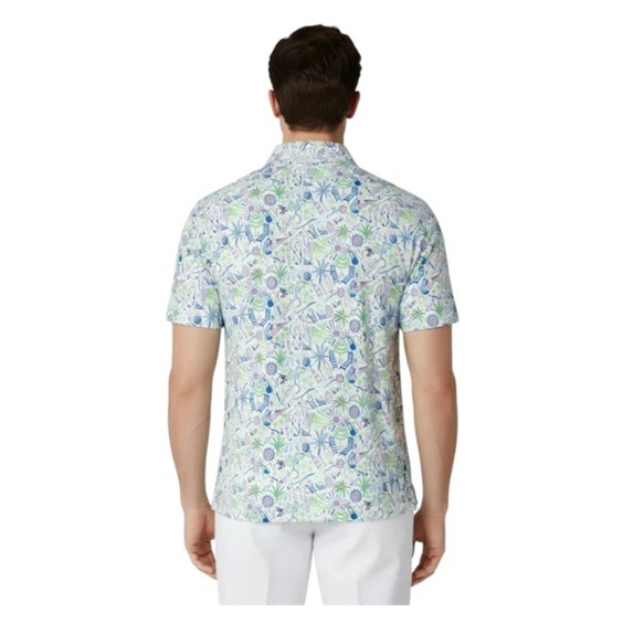 Callaway Nautical Conversational Print Herren Poloshirt, bright white