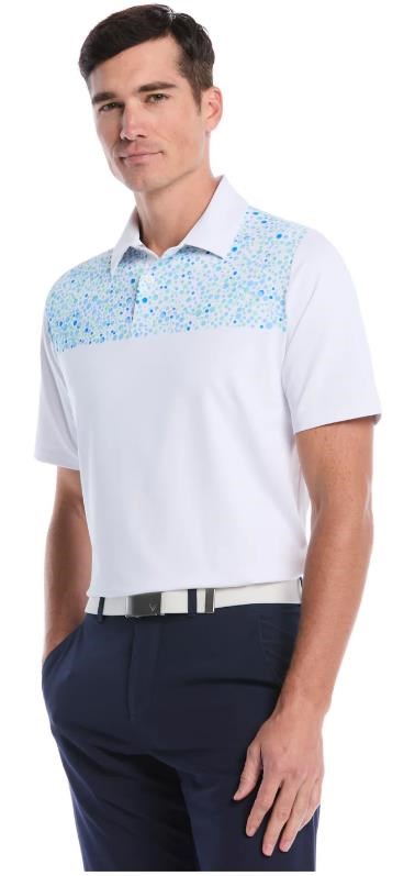 Callaway Driving Range Engineered Print Herren Poloshirt, weiss