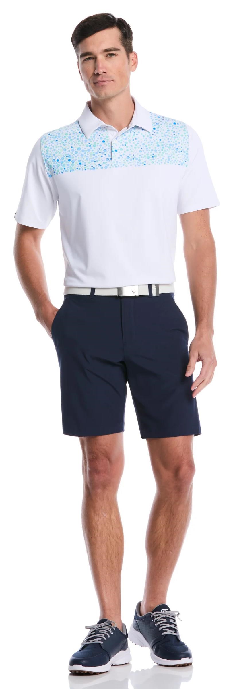 Callaway Driving Range Engineered Print Herren Poloshirt, weiss