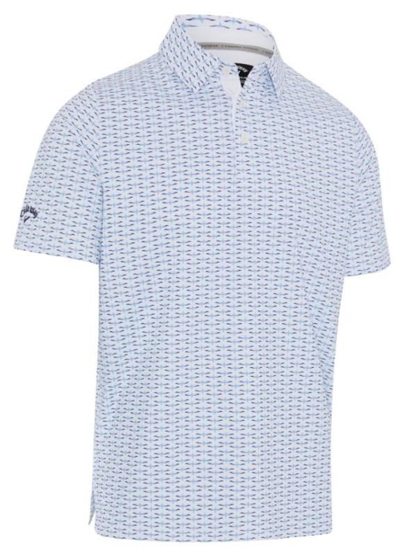 Callaway Albatross Geo Print Herren Poloshirt, bright weiss