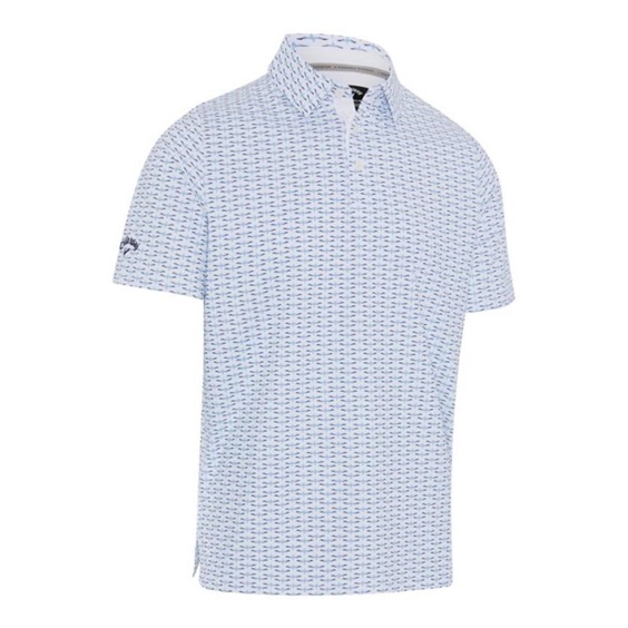 Callaway Albatross Geo Print Herren Poloshirt, bright weiss