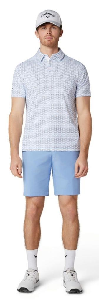 Callaway Albatross Geo Print Herren Poloshirt, bright weiss