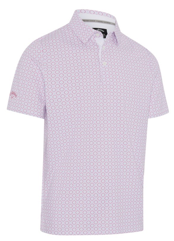 Callaway Club Print Herren Poloshirt, weiss