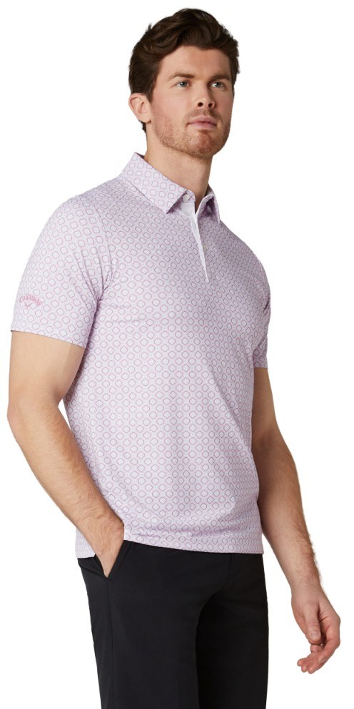 Callaway Club Print Herren Poloshirt, weiss