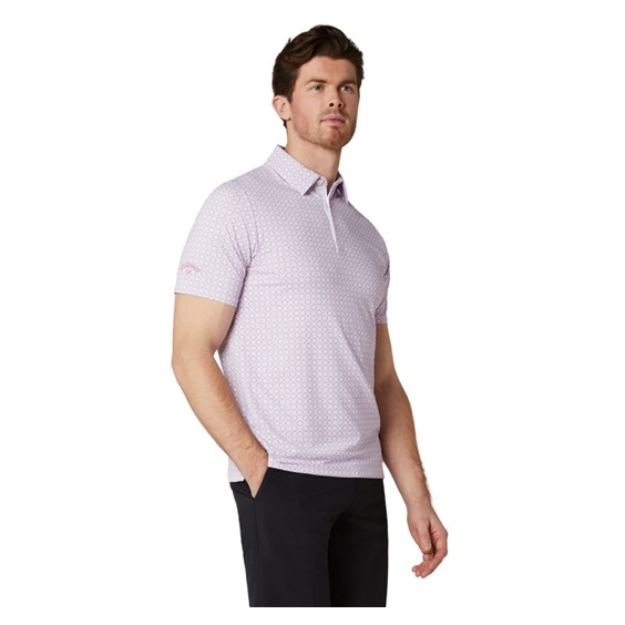 Callaway Club Print Herren Poloshirt, weiss