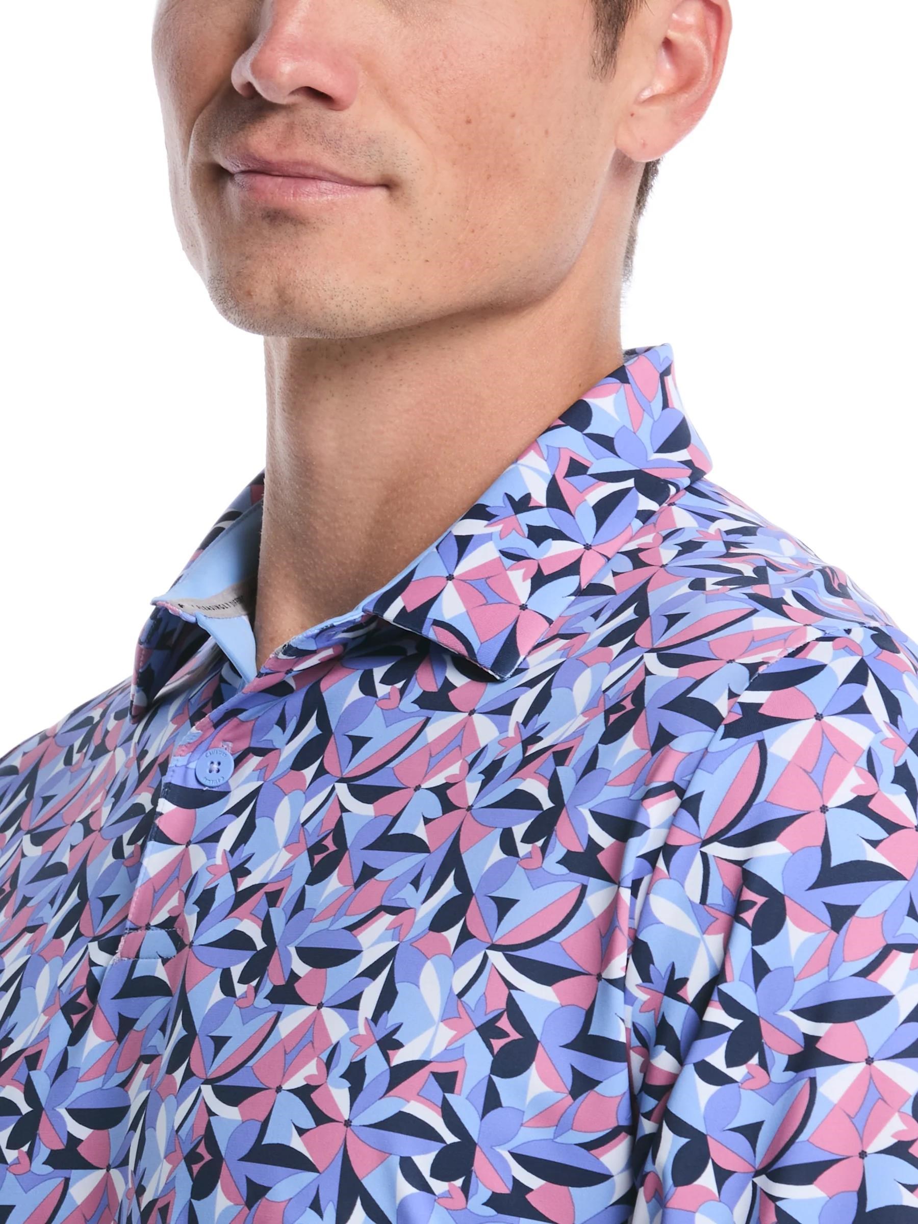 Callaway Dogwood Floral Geo Herren Poloshirt, vista blau