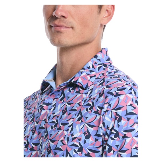 Callaway Dogwood Floral Geo Herren Poloshirt, vista blau