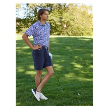 Callaway Dogwood Floral Geo Herren Poloshirt, vista blau