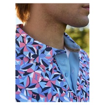 Callaway Dogwood Floral Geo Herren Poloshirt, vista blau
