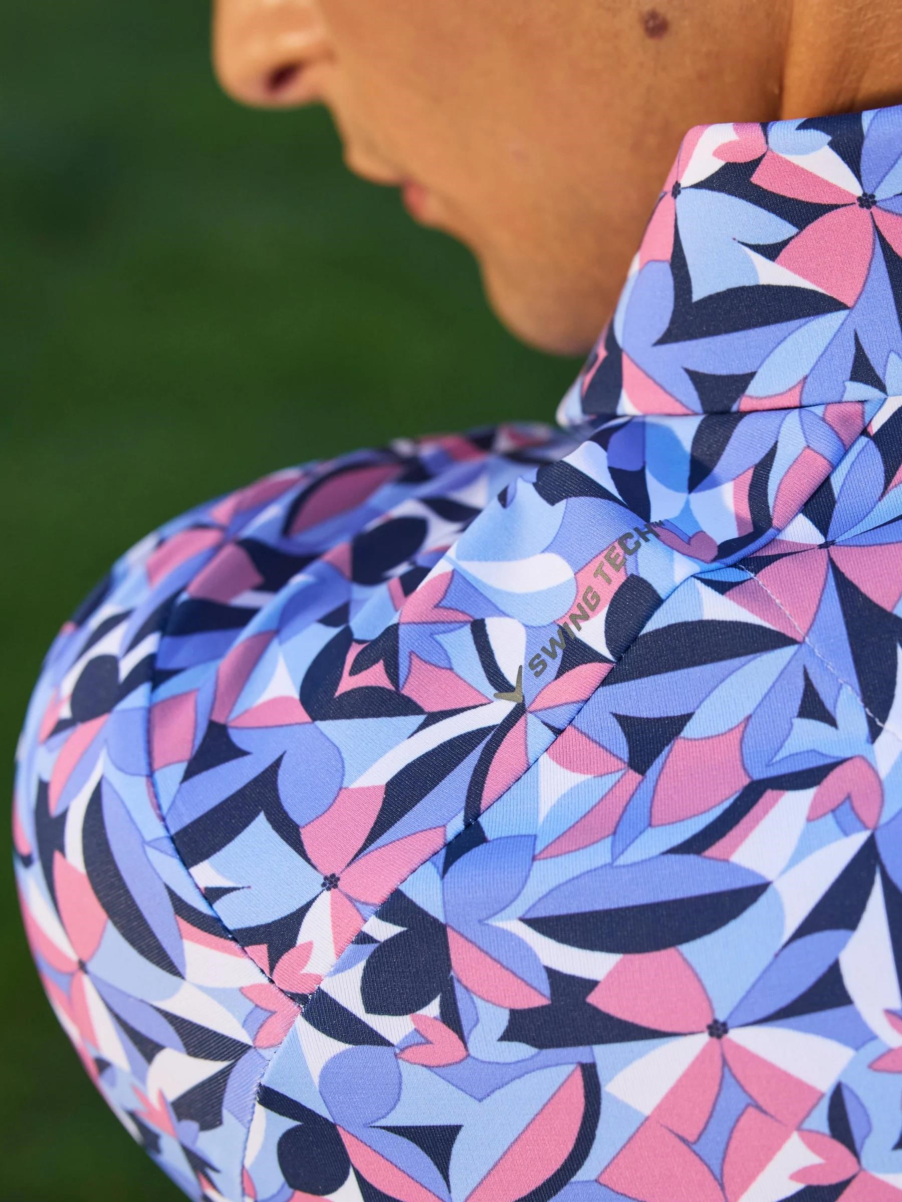 Callaway Dogwood Floral Geo Herren Poloshirt, vista blau