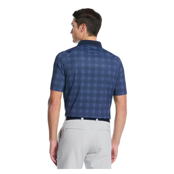 Callaway ChevPlaid Print Herren Poloshirt, dunkelblau