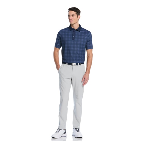 Callaway ChevPlaid Print Herren Poloshirt, dunkelblau