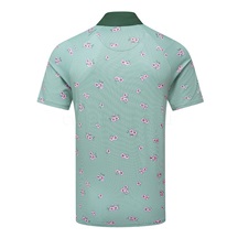 Callaway Azalea Gingham Print Herren Poloshirt, galapagos green