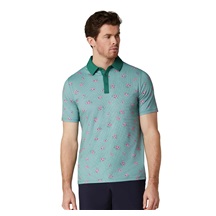 Callaway Azalea Gingham Print Herren Poloshirt, galapagos green