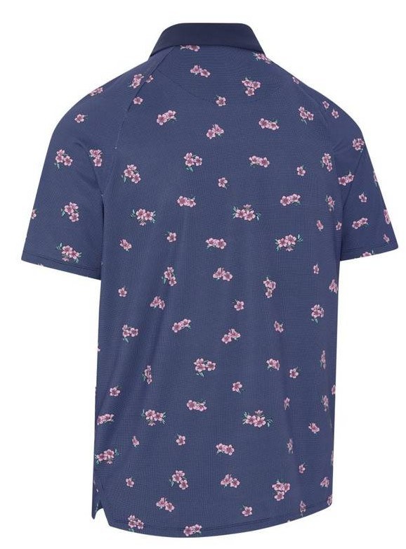 Callaway Azalea Gingham Print Herren Poloshirt, peacoat