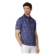 Callaway Azalea Gingham Print Herren Poloshirt, peacoat