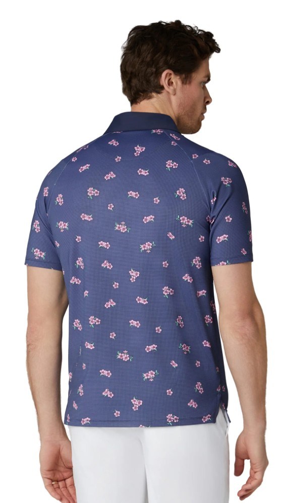 Callaway Azalea Gingham Print Herren Poloshirt, peacoat