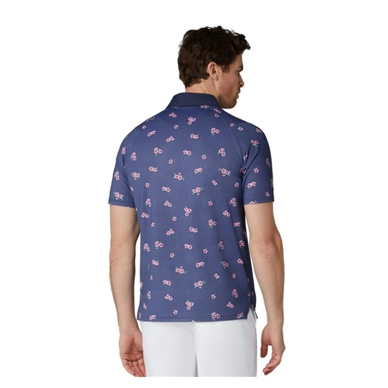 Callaway Azalea Gingham Print Herren Poloshirt, peacoat