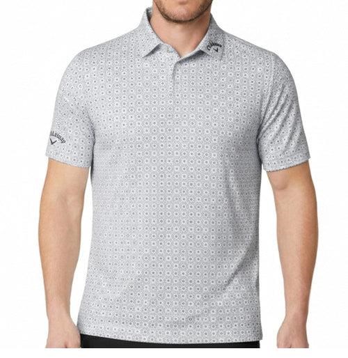 Callaway Foulard Printed Herren Poloshirt, bright weiss
