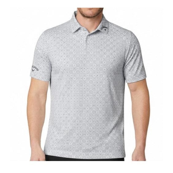 Callaway Foulard Printed Herren Poloshirt, bright weiss