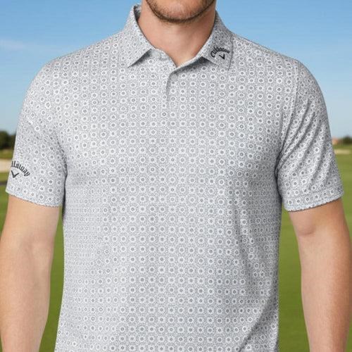 Callaway Foulard Printed Herren Poloshirt, bright weiss