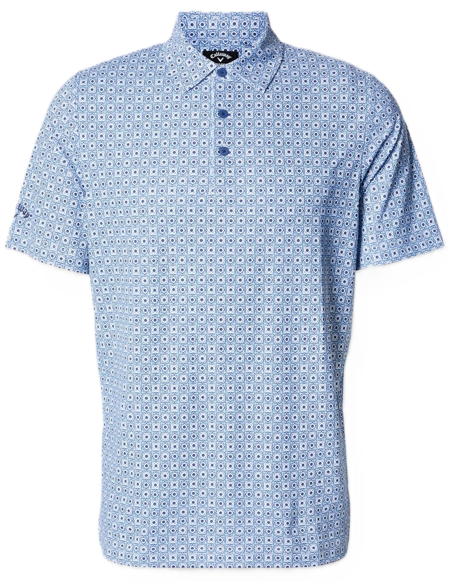 Callaway Foulard Printed Herren Poloshirt, peacoat
