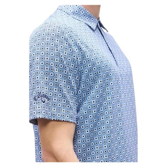 Callaway Foulard Printed Herren Poloshirt, peacoat
