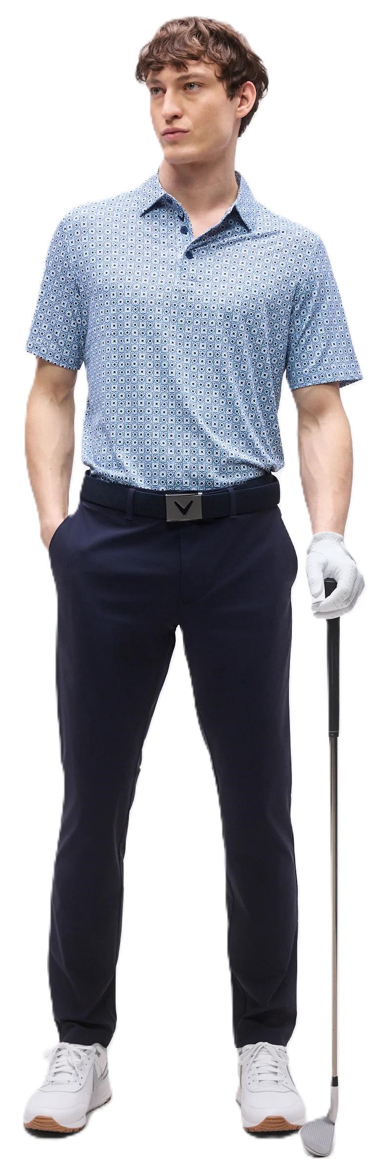 Callaway Foulard Printed Herren Poloshirt, peacoat