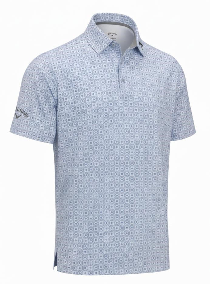 Callaway Foulard Printed Herren Poloshirt, vista blau