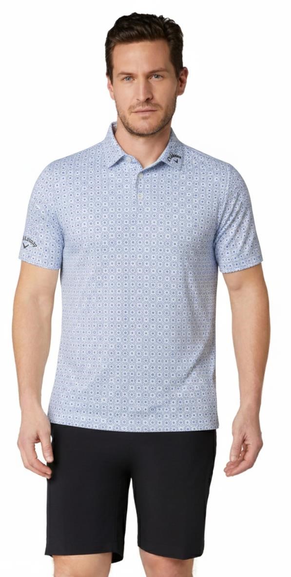 Callaway Foulard Printed Herren Poloshirt, vista blau