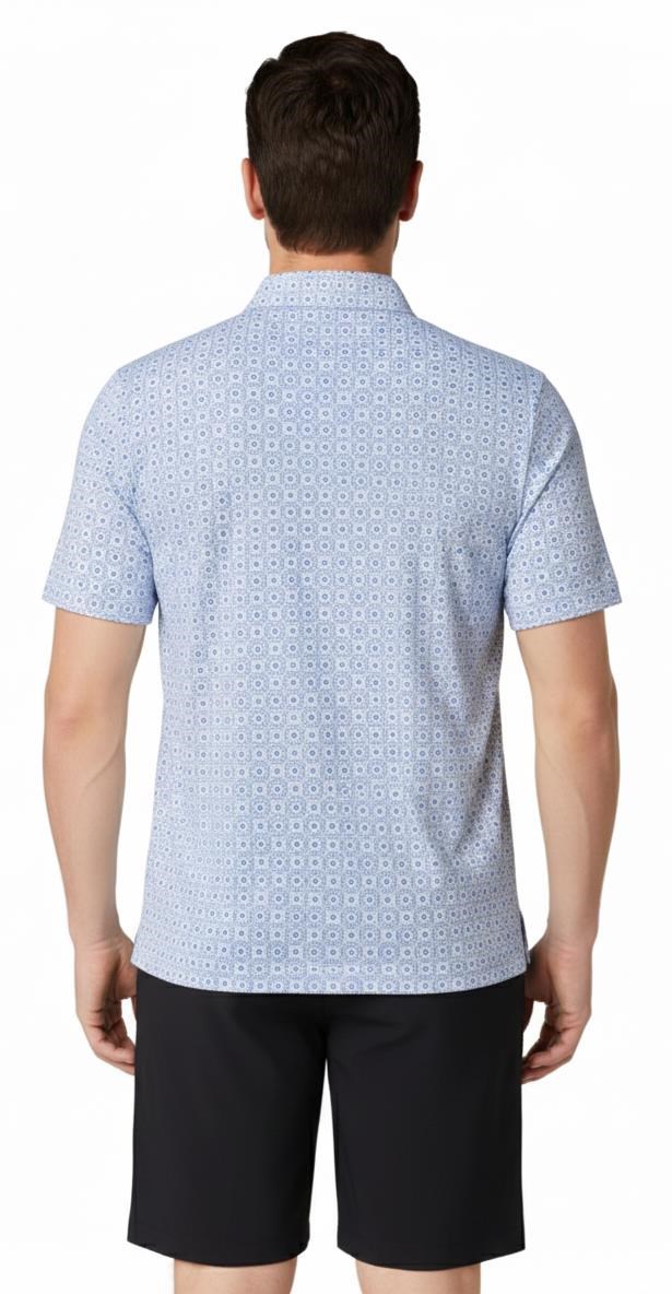 Callaway Foulard Printed Herren Poloshirt, vista blau