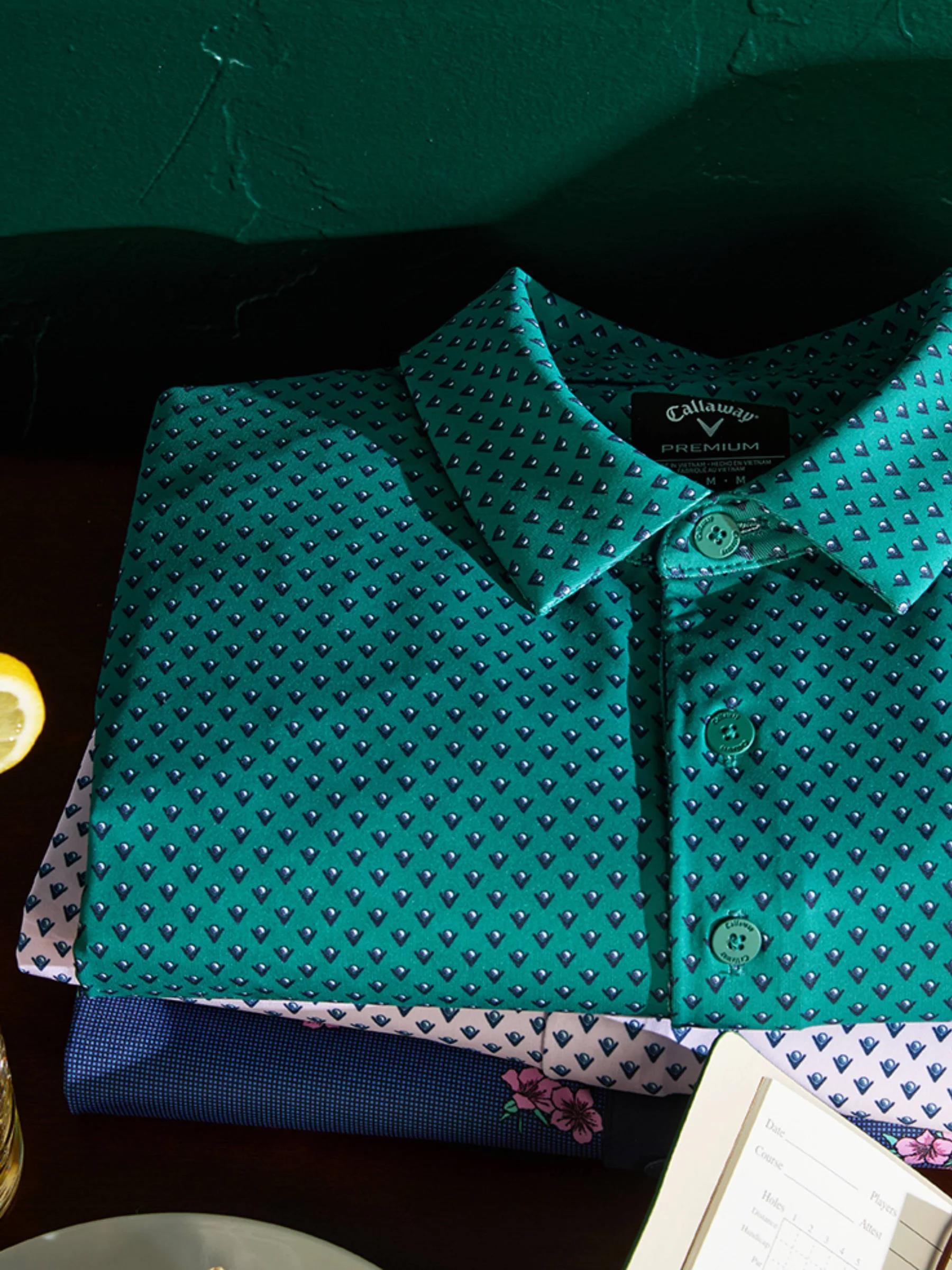 Callaway Trademark Golf Printed Herren Poloshirt, galapagos green