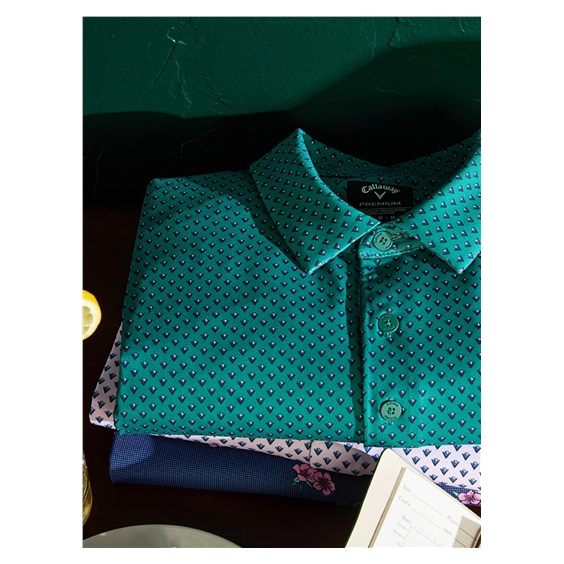 Callaway Trademark Golf Printed Herren Poloshirt, galapagos green