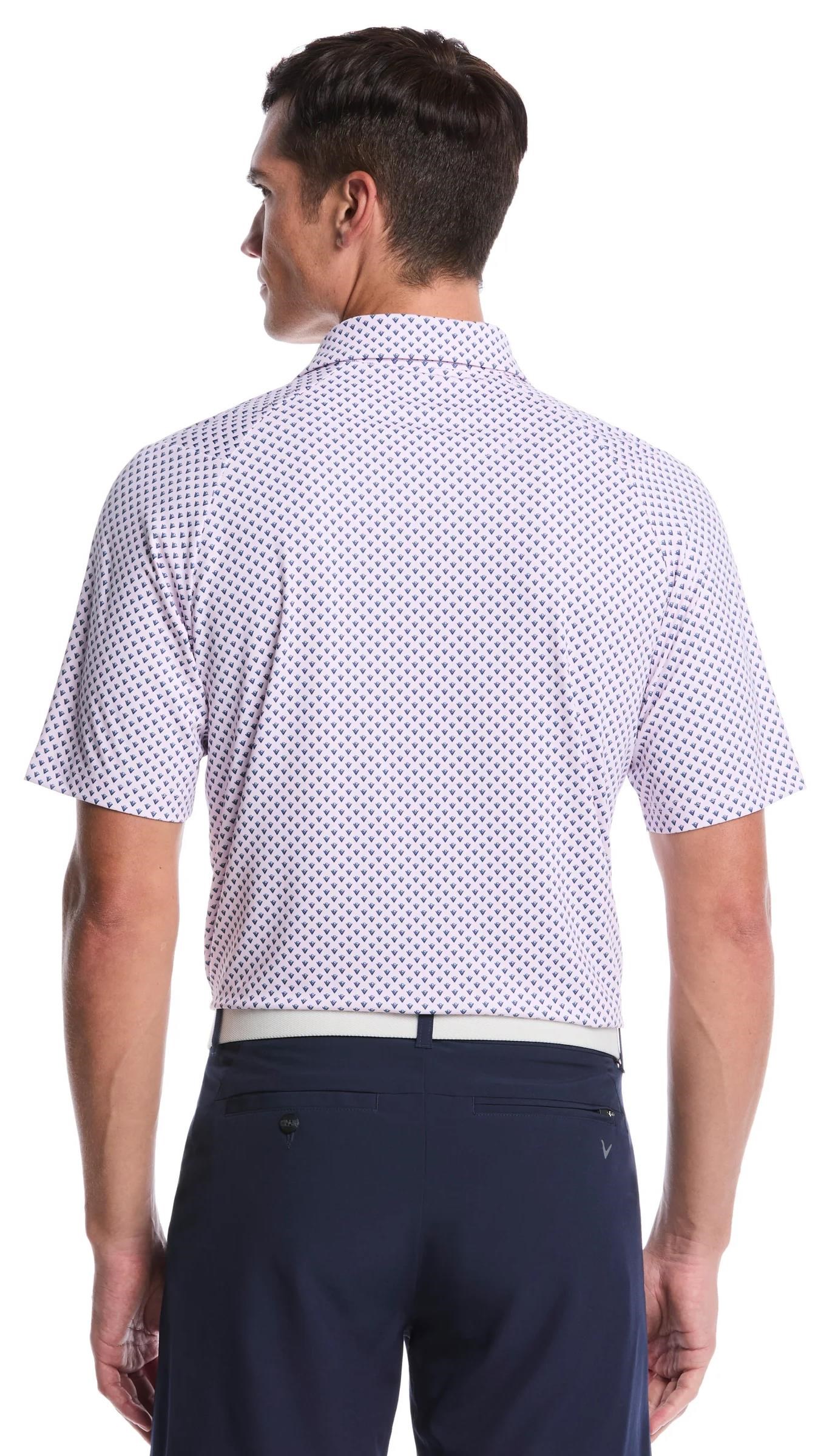 Callaway Trademark Golf Printed Herren Poloshirt, pink tulle