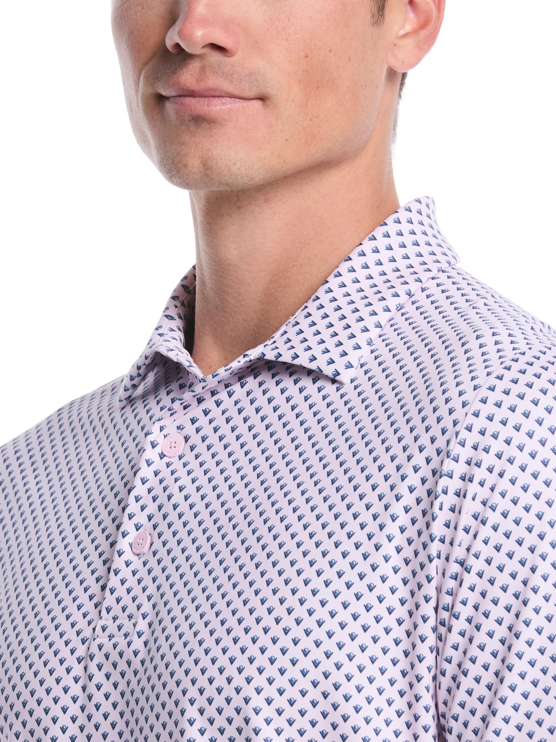 Callaway Trademark Golf Printed Herren Poloshirt, pink tulle