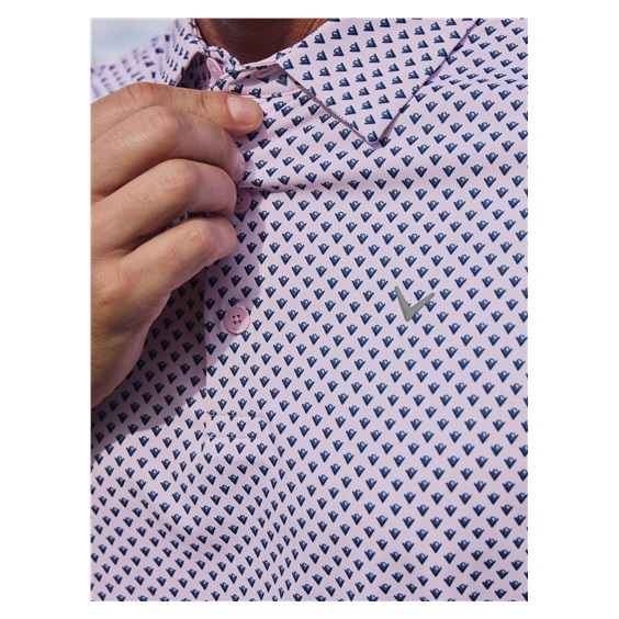 Callaway Trademark Golf Printed Herren Poloshirt, pink tulle