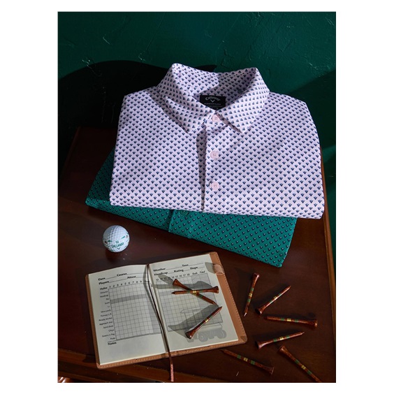 Callaway Trademark Golf Printed Herren Poloshirt, pink tulle
