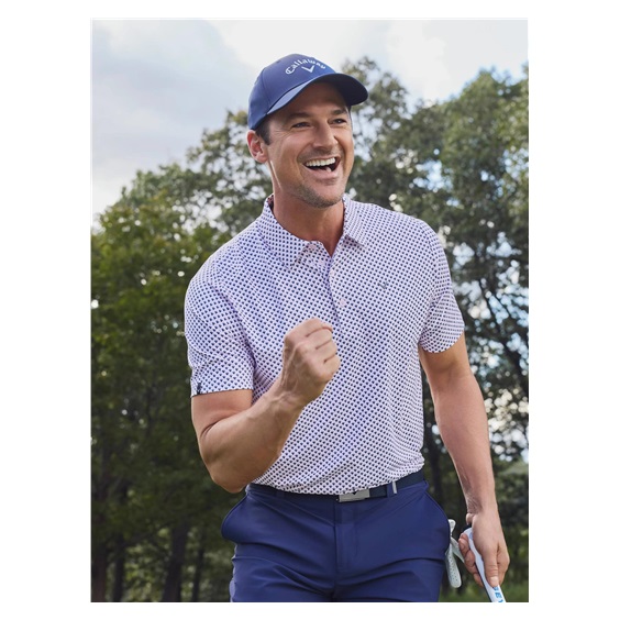 Callaway Trademark Golf Printed Herren Poloshirt, pink tulle